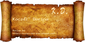 Koczó Dorina névjegykártya